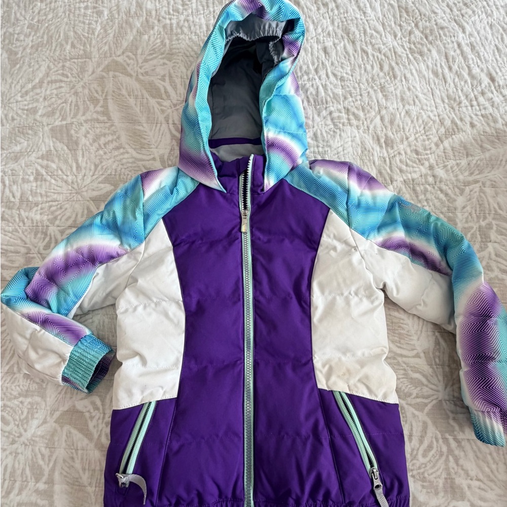 Spyder Kids Jacket in Purple, White, and Blue